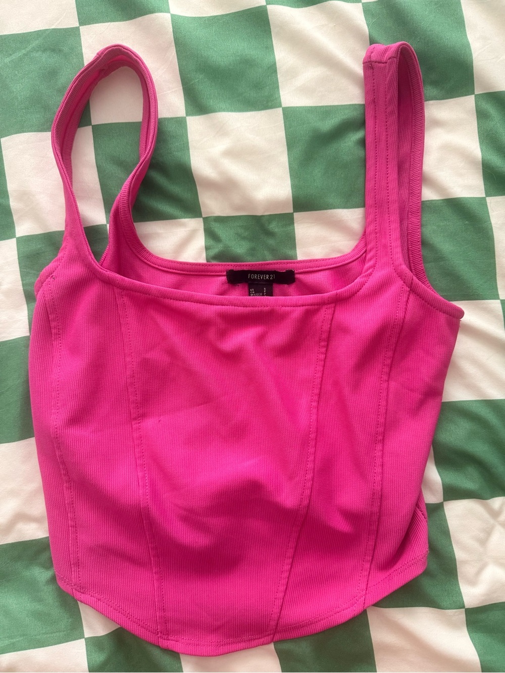Forever 21 Bright Fuchsia Square Neck Tank